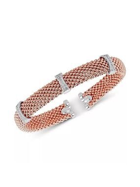 Macy’s Diamond Mesh-Look Station Bangle Bracelet (1/4 ct t.w.)